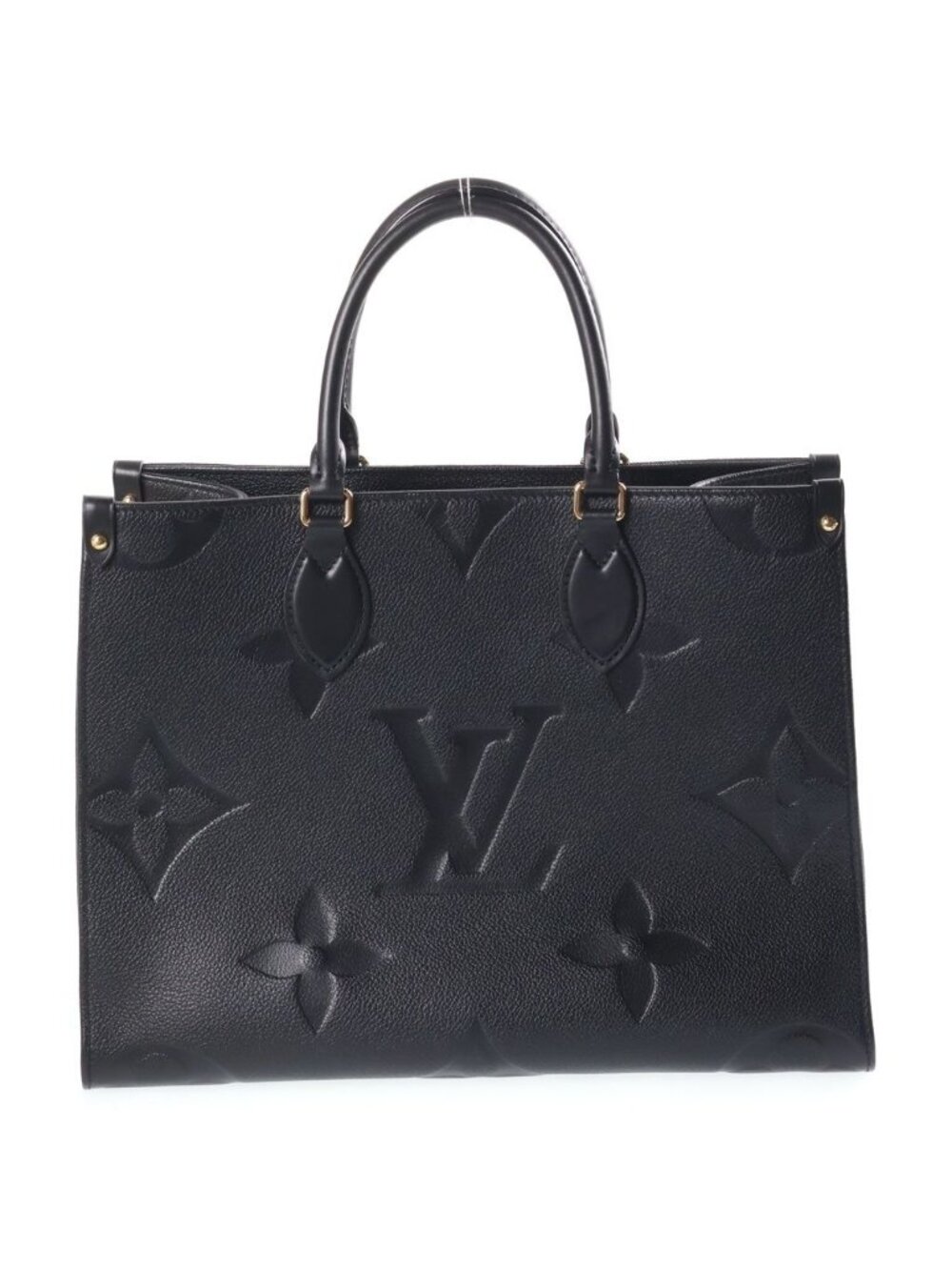 Louis Vuitton Monogram Empreinte On The Go MM Tote Bag Black Leather Gold